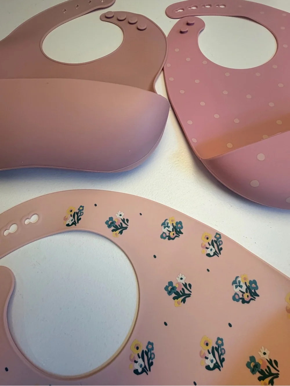 cloud island Silicone Bib Set - Blush and Rose Mix